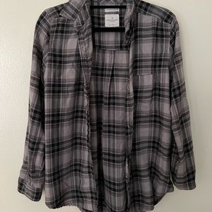 American eagle light purple flannel
